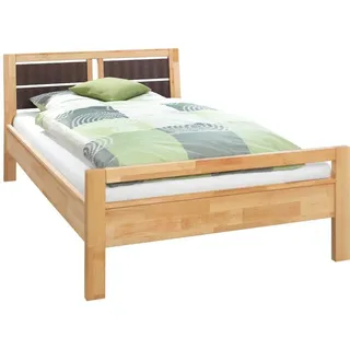 Linea Natura Bett , Braun, Erlefarben , Holz , Erle , vollmassiv , 140x200 cm , Schlafzimmer, Betten, Einzel- & Doppelbetten