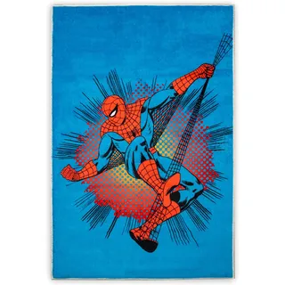 Disney Home Kinderteppich - Offiziell lizenzierter Kinderspielteppich für Kinderzimmer, Spielzimmer - rutschfeste und waschmaschinenfeste Spielmatte für Kinder, Marvel Spiderman Teppich 80 x 120 cm