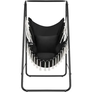 Tectake Hängesessel Alison, Boho-Style, Belastbarkeit 160kg