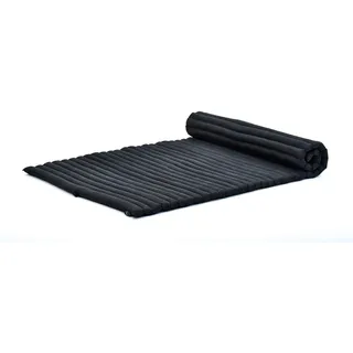 Leewadee Kapok Rollmatte – Handgefertigte Schlaf- & Relax Faltmatte aus Thailand, vielseitig als Gästebett, Campingmatte, Yogamatte oder Futon nutzbar, 190 x 100 cm, Schwarz