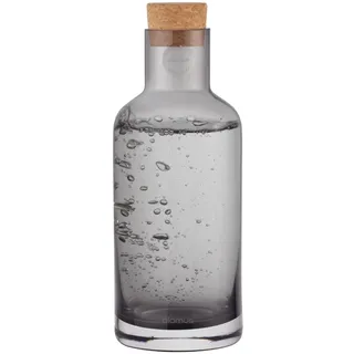 blomus Wasserkaraffe -Hydra- | Glaskaraffe mit Korkdeckel | 500 ml | Farbe Smoke | 8B x 21H cm | Wasserkrug