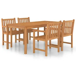 vidaXL 5-teiliges Garten-Ess-Set 180 x 90 cm Massivholz Teak - Braun