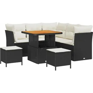 vidaXL Gartensofa-set 8 pcs Schwarz Poly-Rattan - Schwarz