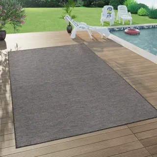 Outdoor Teppich Balkon Terrasse Grau Rosa Grün Pastellfarben Flachgewebe Grösse 120x160 cm - Grau