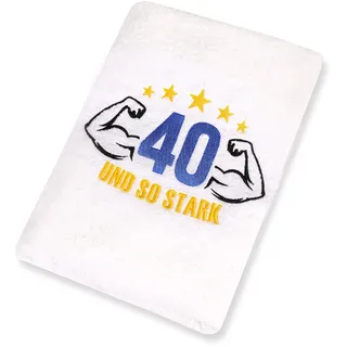 Abc Casa 40. Geburtstag Geschenk Handtuch mit gestickten Muskeln für Männer - EIN nützliches Geschenk für 40 Jahre - eine wunderbare Geschenkidee zum 40.