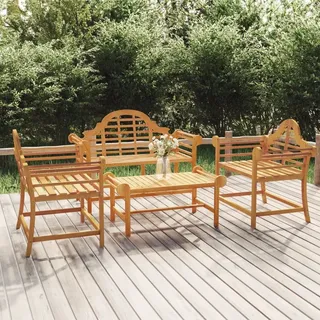 The Living Store 4-tlg. Garten-Lounge-Set Massivholz Teak - Braun