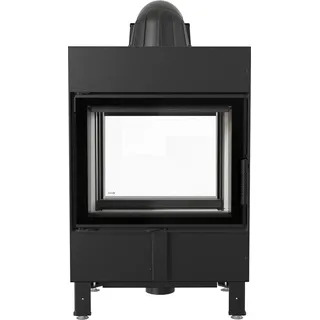 Kamineinsatz KRATKI LUCY Tunnel 12kW Ø200 Ansaugung Rekuperation SET - Schwarz