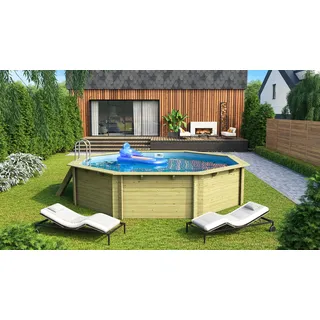 Karibu Achteckpool PALERMO Set B 547 x 547 x 124 cm