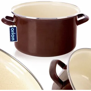 Orion Emaille-Topf Kochtopf Schmortopf emailliert BROWN 26 cm 6,5 L
