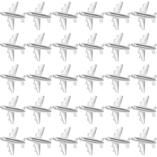 Lurrose 30 Stücke Metall Pinnadeln Reißnägel Stecknadeln Reißzwecken Flugzeug Push Pinnwandnadeln Markiernadeln Karte Foto Weltkarte Kork Board Stoffmarkierung Bürobedarf Silber