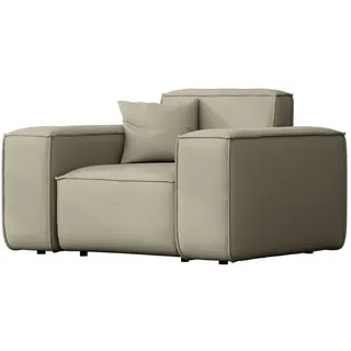 Kaiser Möbel Gartensessel Für Den Garten Malibu Stoff Odyssey Dunkelbeige , Holz , 121x73x88 cm , Gartenmöbel, Loungemöbel, Loungesessel