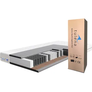 TULENA NOX Matratze 120 x 200 cm mit Taschenfederkern Federkernmatratze mittelhart , - Bezug waschbar -   Basic , H3 / H4