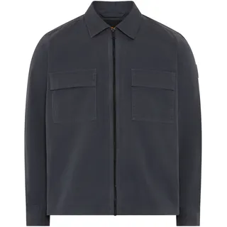 BOSS ORANGE Langarmhemd "Lorum" Overshirt, Reißverschluss, Oversize Fit, dunkelblau406