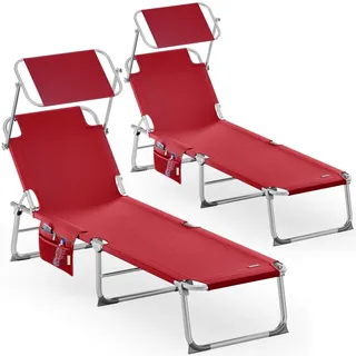 CASARIA Sonnenliege 190 x 60 x 0 cm Rot
