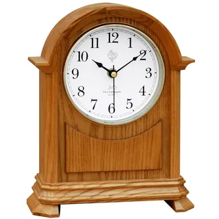 JVD HS12.2 Tischuhr Quarz Holz Eiche Farben hell mit Melodie