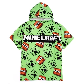 Minecraft Handtuch Poncho Kinder Teens | Mädchen Jungen Spiel Charaktere Creeper TNT Explosive Kinder Grünes Bad Strandtuch | Bademode Beach Cover Up