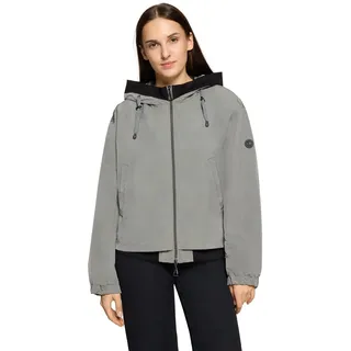 Outdoorjacke GIL BRET, Damen, Gr. 44, grau (saliva), Web, Obermaterial: 100% Polyester, unifarben, regular fit normal, elastischer Bund, Jacken Outdoorjacke, mit Kapuze