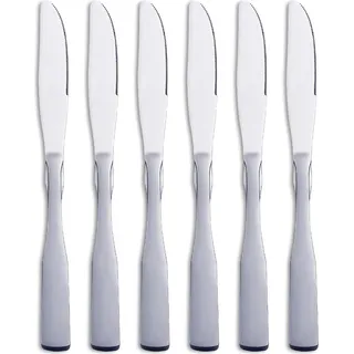 Dinnermesser, rostfreier Stahl, 21,9 cm, schweres Tischmesser, Siln, Metallmesser Besteckset, 6-teilig