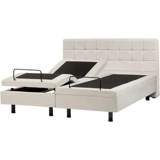 Beliani Polsterbett verstellbar 160x200 cm Beige Duke , Textil , 160x200 cm , Schlafzimmer, Betten, Polsterbetten