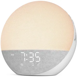 Hiromeco Tageslichtwecker mit Sonnenaufgang, Bluetooth & Timer, Stoffbezug