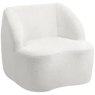 Homcom Sessel Loungesessel mit geschwungenem Design, Polstersessel mit Viles-Optik , Weiß , Kunststoff , 81x73.5x82 cm , Wohnzimmer, Sessel, Polstersessel
