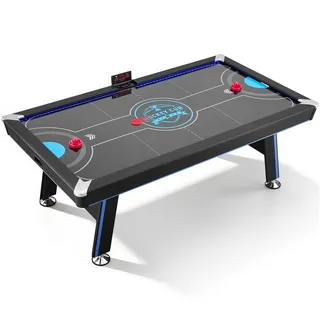 Vevor Airhockeytisch 226 x 127 x 82 cm mit Elektronischem Punktesystem für Familienabende, Keller und Zuhause, Gleichmäßige Luftzirkulation, LED-Beleuchtung, Eckenschutz und Verstellbare Füße