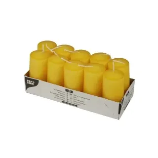 Papstar Stumpenkerze 9 cm gelb 10 St.