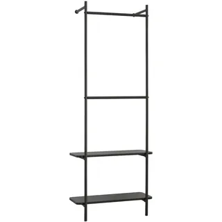 [en.casa] Wandgarderobe Bremanger , Schwarz , Holzwerkstoff , 2 Fächer , 60x162x26 cm , Garderobe, Garderobenpaneele, Wandgarderobe