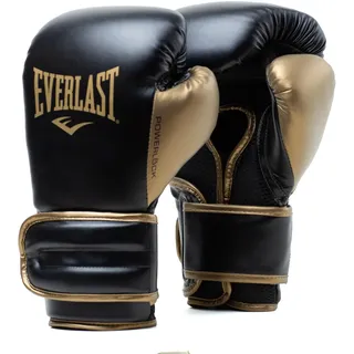 EVERLAST Powerlock2 Boxing Gloves Black/Gold 14oz - Enhanced Performance and Style. Ideal Training Gloves for Boxing