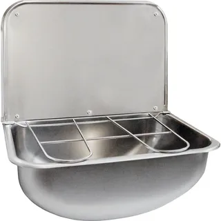 KWC AR Ausgussbecken, SIRIUS, Edelstahl, 436x190x339 mm, Klapprost und Spritzwand