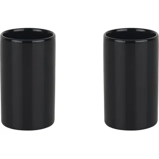 Spirella Zahnputzbecher Zahnbürstenhalter Tube 7 x 11,5 cm Schwarz 2er Set - Schwarz