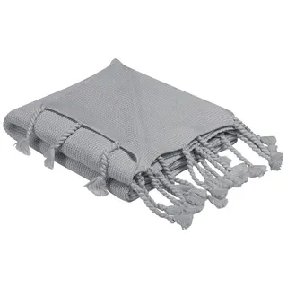 Beliani Decke Hellgrau Nazilli 150/125 cm , Textil , 125x150 cm , Heimtextilien, Wohntextilien, Decken