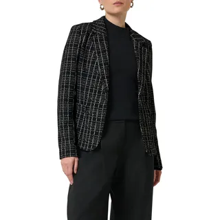 Comma Karierte Blazer aus Bouclé-Jersey
