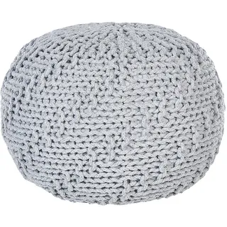 Beliani Pouf Priene 50/50/35 cm , Grau , Textil , Rund , 50x35x50 cm , Wohnzimmer, Sessel, Hocker & Hockerbänke, Poufs