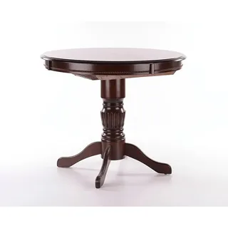 Ausziehbarer Esstisch MELVIN – 90 x 90 cm, dunkler Nussbaum - Braun