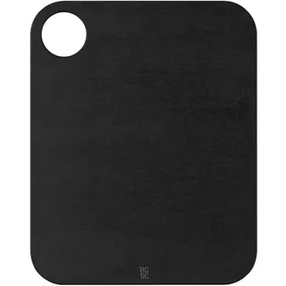 RIG‐TIG CUT‐IT Schneidebrett – Holzfaser aus amerikanischer Kiefer, spülmaschinenfest, frei von Mikroplastik, klingenfreundlich (Schwarz, 23,5 x 18,7 cm)