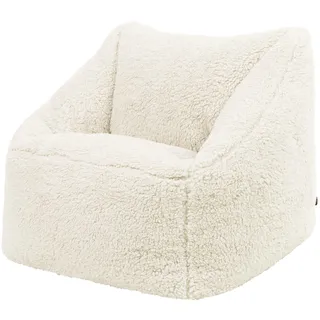 I.C.O.N. Icon Natalia Teddybär Sitzsack Kinder, Creme, Flauschiger Boucle Stoff, Sitzsack mit Füllung, Bequemer Kinder Sessel, Kuschelsessel, Lese Sessel, Schlafzimmer, Kinderzimmer, Spielzimmer