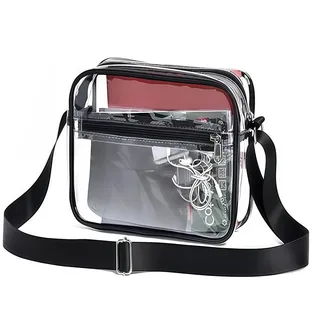 Transparente Umhängetasche, LOOPUNK PVC Durchsichtige Tasche mit Verstellbarem Riemen, wasserdichte Durchsichtige Umhängetasche für Konzerte, Sportveranstaltungen, Shopping, Reisen