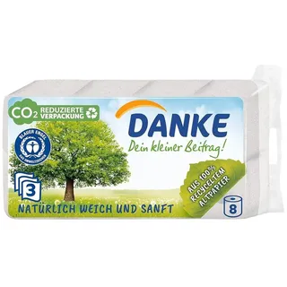 Danke Toilettenpapier 3-lagig 8 Rollen