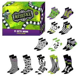 Cerda Group Geschenkbox Beetlejuice Socken 12 Paare - Multicolor