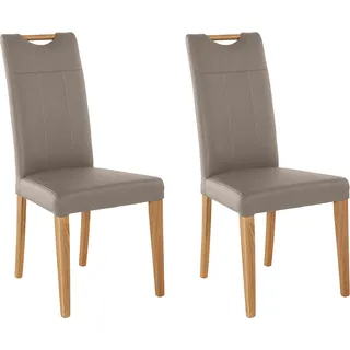 Home Affaire Esszimmerstuhl Roberta Leder grau 2er Set