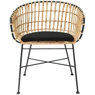 Livetastic Rattansessel , Naturfarben , Naturmaterialien , Rattan , Füllung: Schaumstoff , rund , 56x79x65 cm , Gartenmöbel, Gartensessel