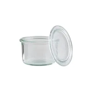 APS Weck-Glas mit Deckel, 12er Set WECK Gläser 200 ml 9 cm, H: 6 cm, Sturzform, Einmachglas, Dekoglas, Dessertglas, Vorratsglas, spülmaschinengeeignet, Transparent