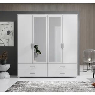 SchlafKONTOR Drehtürenschrank Ivar 180 x 190 x 51 cm Weiß