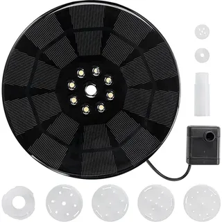 INF Solar Springbrunnen mit bunten Düsen für Garten & Teich