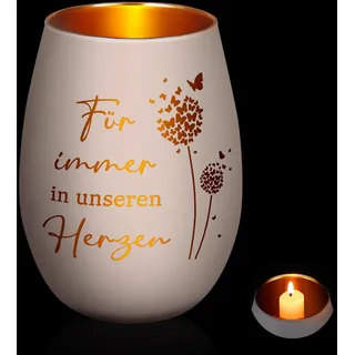 Nuenen Trauergeschenk Trauerlicht Windlicht mit Gravur Trauerkerze Geschenke für Trauernde zur Beerdigung Trauer Deko Gedenkkerze Windlicht Gedenklicht Erinnerungslicht(Weißgold,Schmetterling 5)