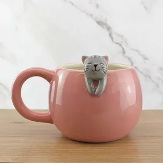 Winkee - Pet Friends Kaffeetasse Katze I Die süße Kaffee-Tasse & Tee-Becher in groß I Cute Coffee Mug I Große Tasse ca. 350 ml