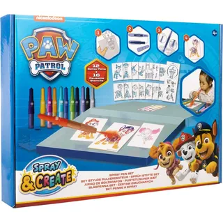 PAW PATROL - Sprühstift-Set Deluxe - Malstifte für Kinder - Malset mit Buntstiften und Malvorlagen (PW22368)