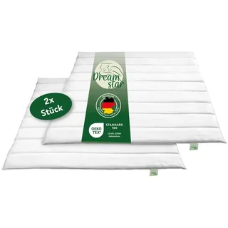 Dreamstar 2er Set Bettdecken | leichte Steppdecke ideal für den Sommer | 155 x 200 cm | DREAMSTAR Eco | Weiß