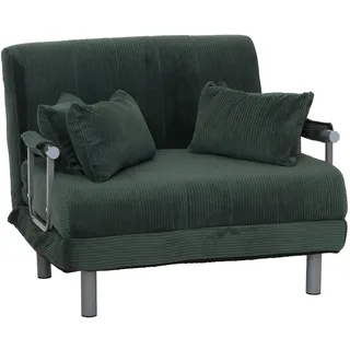 Mendler Schlafcouch Cord 1-Sitzer Grün